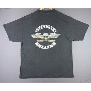 Vintage Y2K Orange Fkn County Choppers Cycles Lifestyle Motorcycle Skull Wings